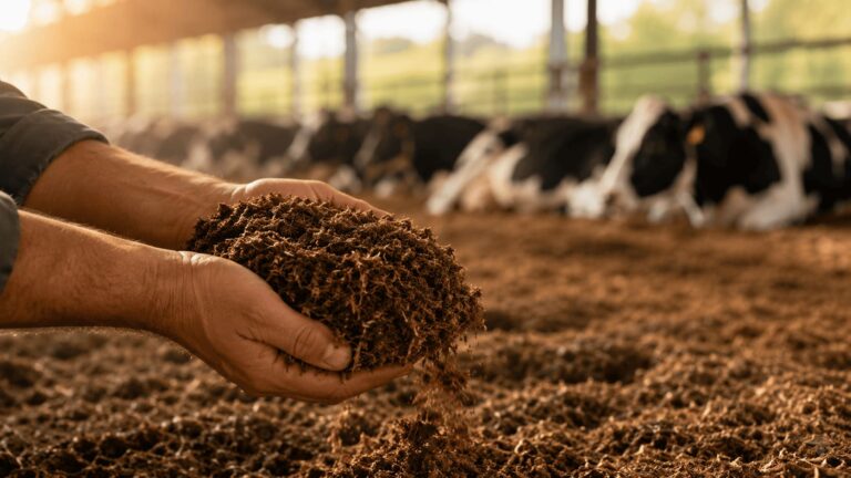 Higienización de estiércol para camas de vacas